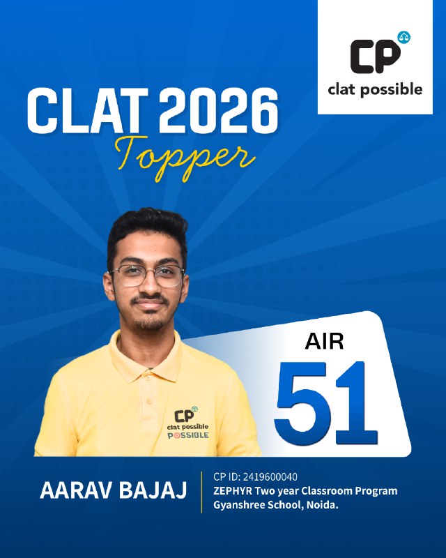 Clat Possible Clat 2026 Topper