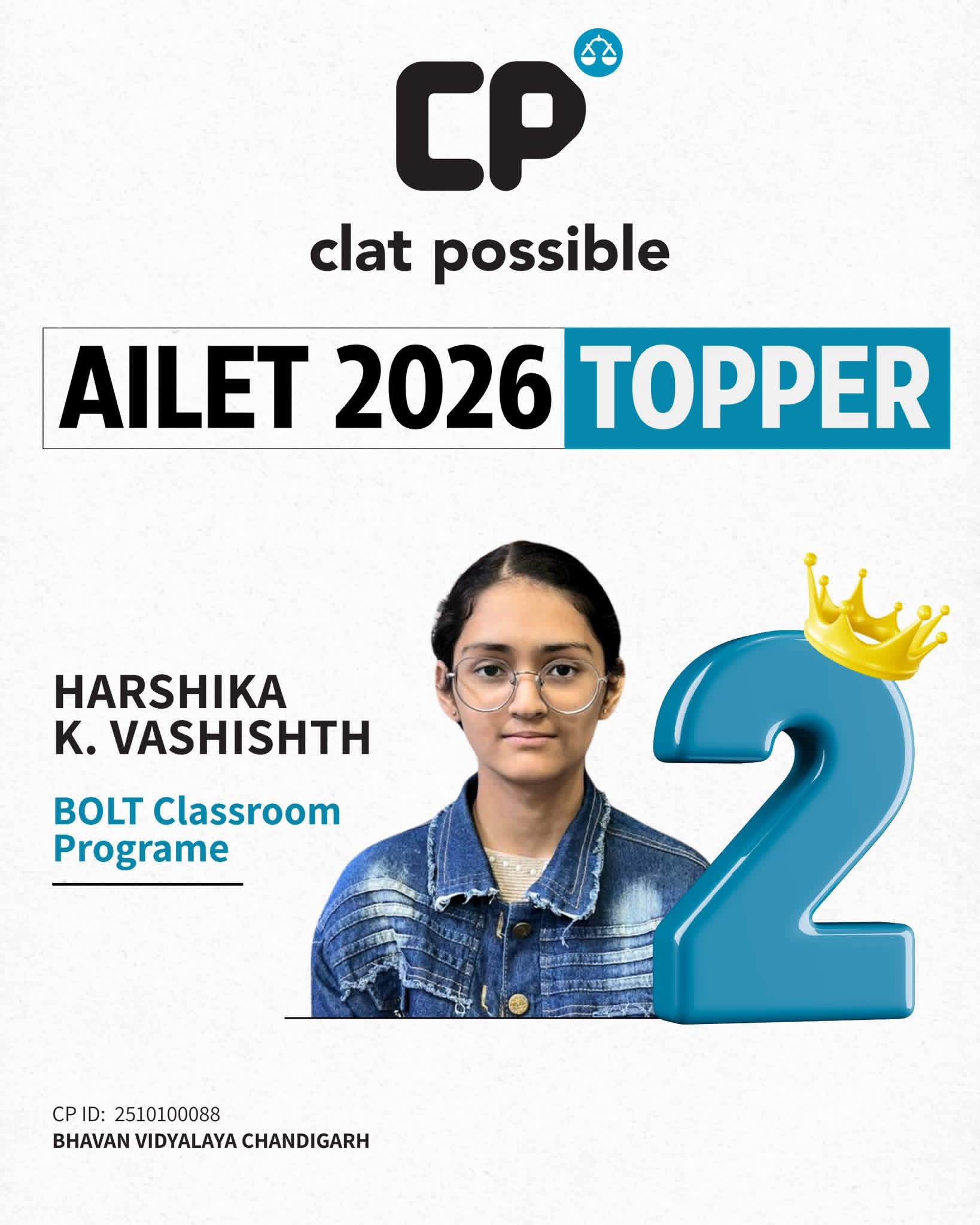 Clat Possible AILET 2026 Topper