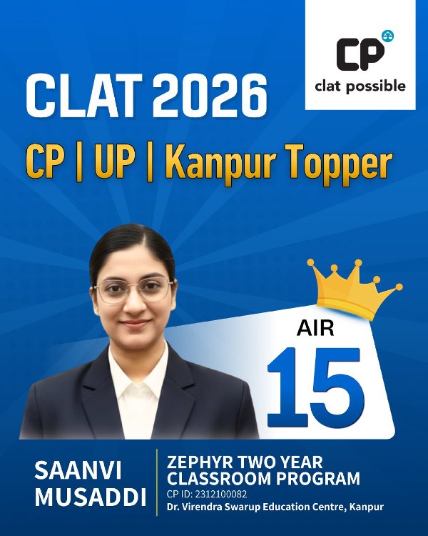 Clat 2026 CP| UP | kanput Topper